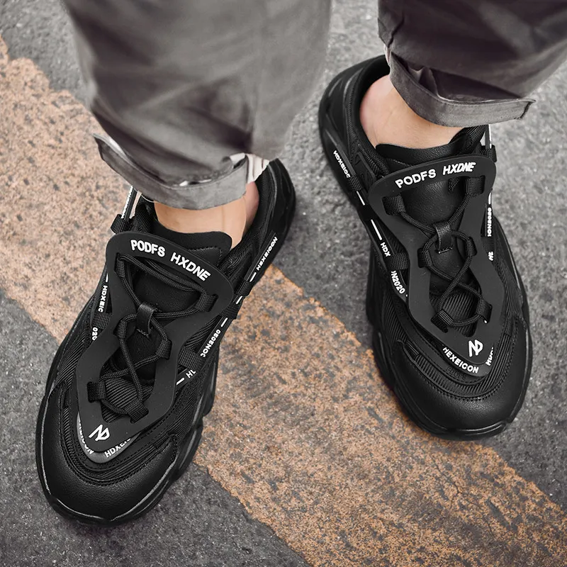 PAIBLOKS Abrasion Resistant Slip Resistant Closed Toe Slippers Chunky Sneakers Unisex-3
