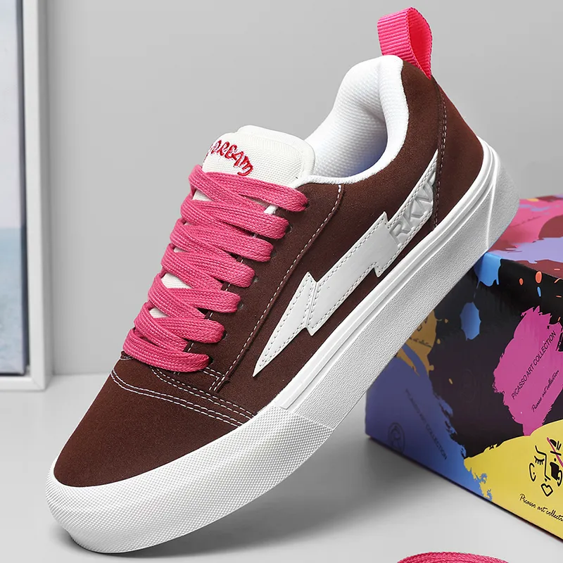 RKNE x PAIBLOKS Slip Resistant Cushioning Abrasion Resistant Low Top Skateboard Shoes Unisex-36