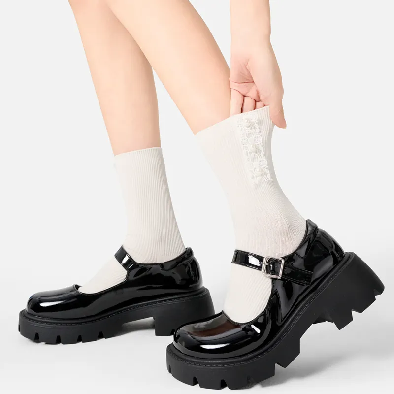 SHIWAJI Mid Calf Socks Women's 2 Pack-6