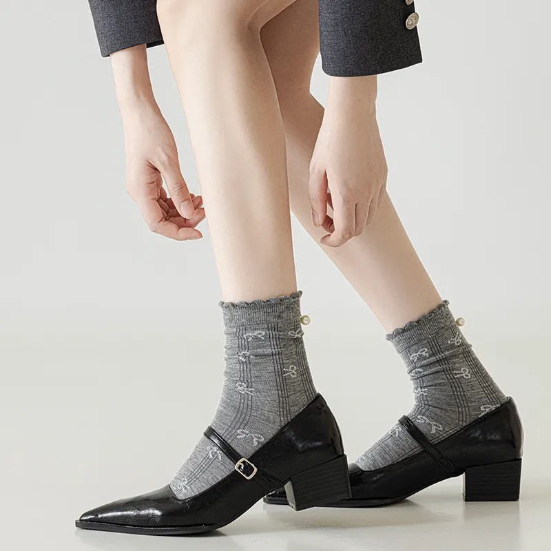 SHIWAJI Mid Calf Socks Women's 3 Pack-5
