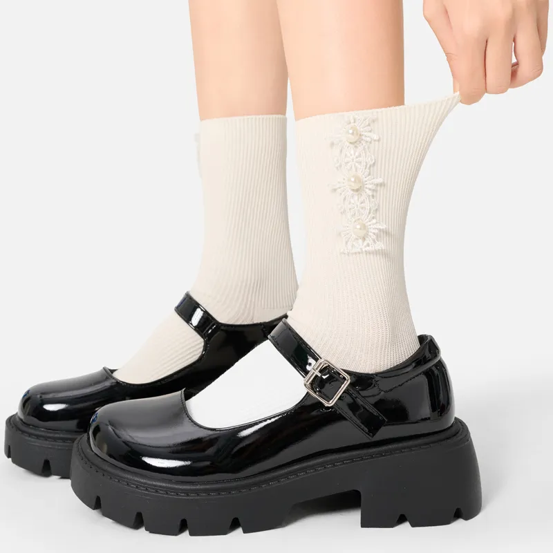 SHIWAJI Mid Calf Socks Women's 2 Pack-1