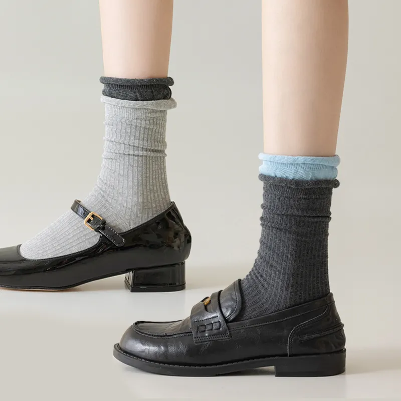 SHIWAJI Mid Calf Socks Women's 4 Pack-2