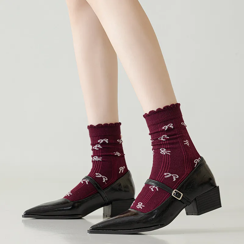 SHIWAJI Mid Calf Socks Women's 3 Pack-8