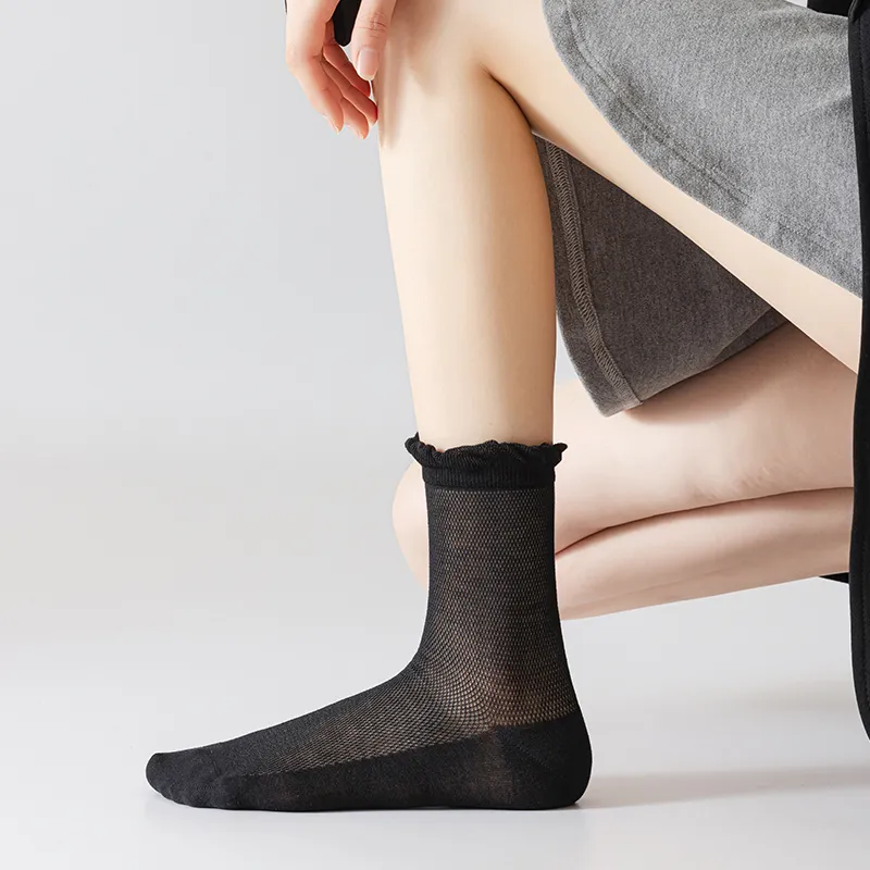 SHIWAJI Mid Calf Socks Women's 5 Pack-15