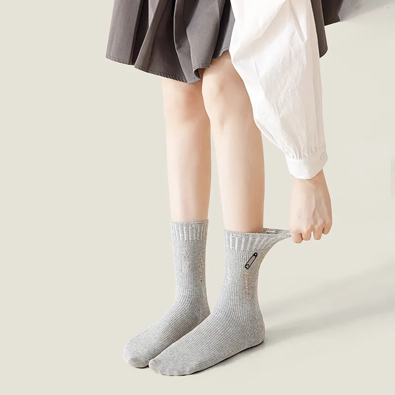 SHIWAJI Mid Calf Socks Women's 4 Pack-12