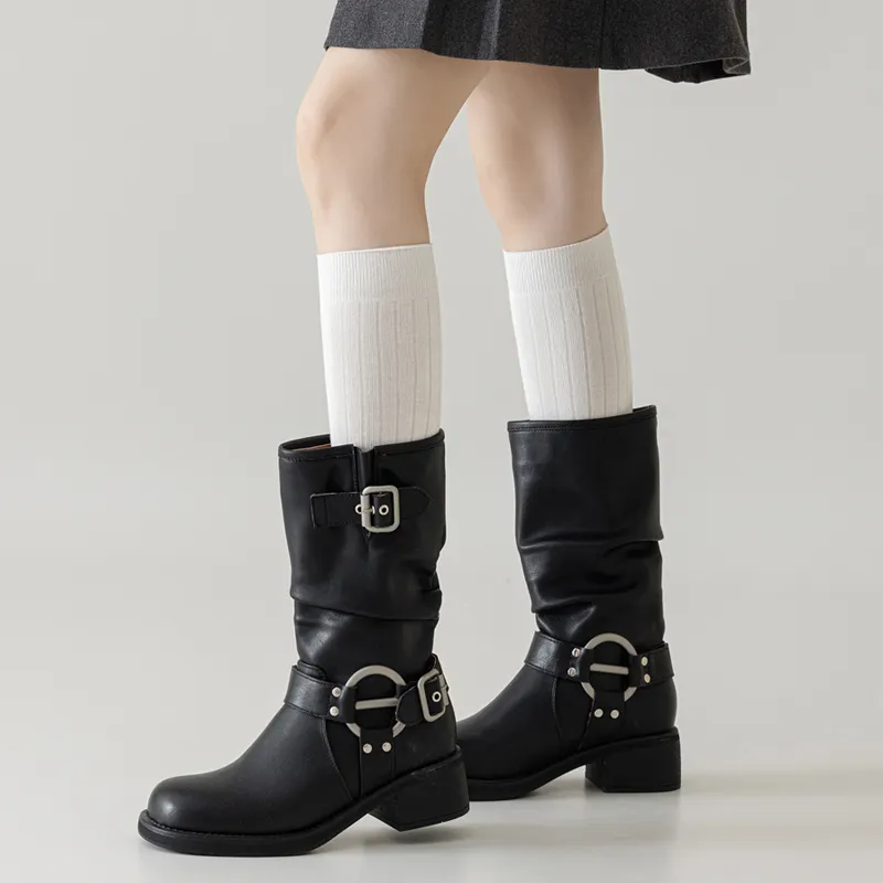 SHIWAJI Mid Calf Socks Women's 3 Pack-9