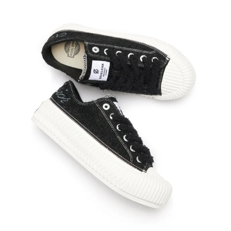 Excelsior Canvas Shoes Unisex Low Top Light Gray/Black/Dark Brown/Ecru/Pink-7