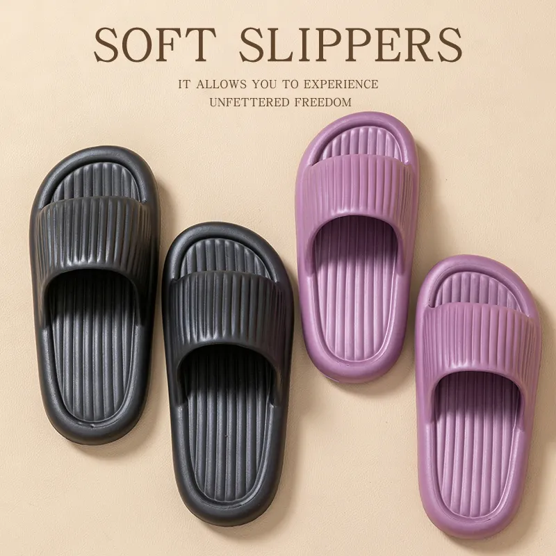 LUNNIFEIYA Squashy And Bouncy Feeling Slippers, Home Indoor Quiet Slip Resistant Platform, Odor Free EVA Home Slippers-3