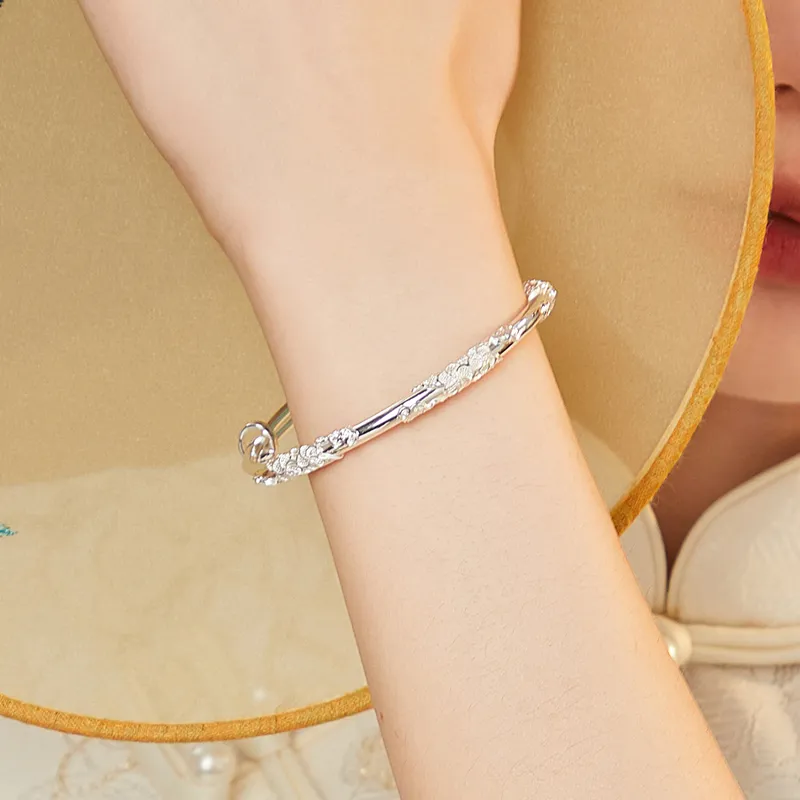 Phoenix Temple Jewelry 999 Fine Silver Sterling Silver Bracelets Women's-22