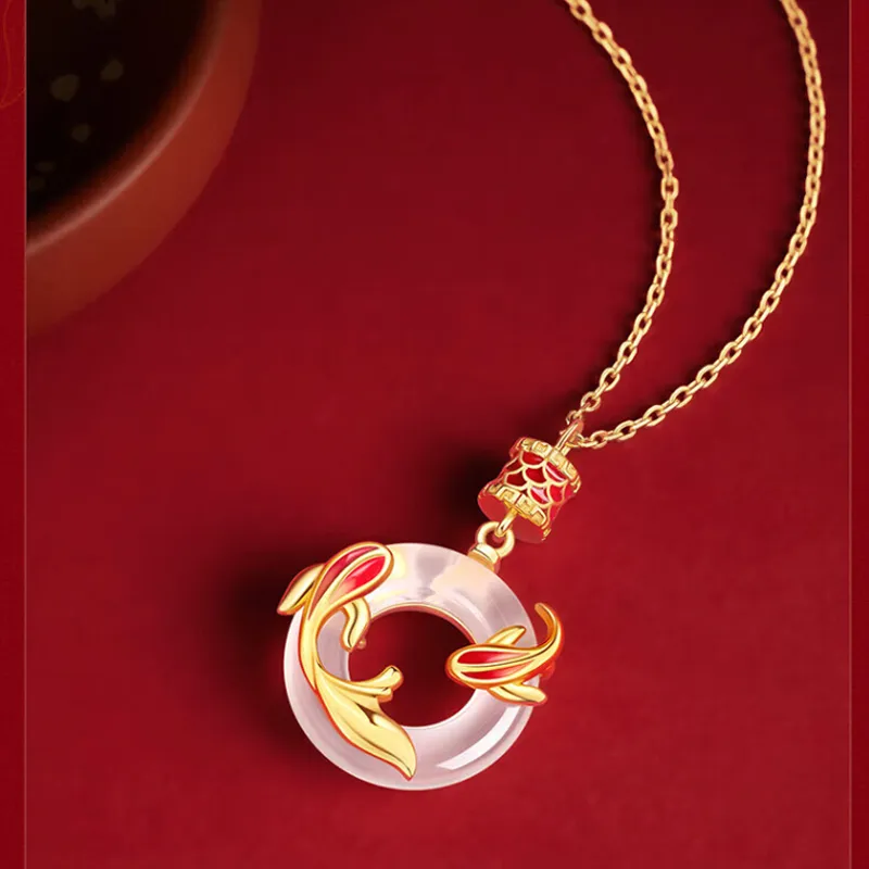 Phoenix Temple Jewelry Chalcedony Jade Necklaces Women's-4