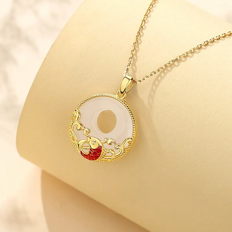 Phoenix Temple Jewelry Chalcedony Jade Necklaces Women's-3