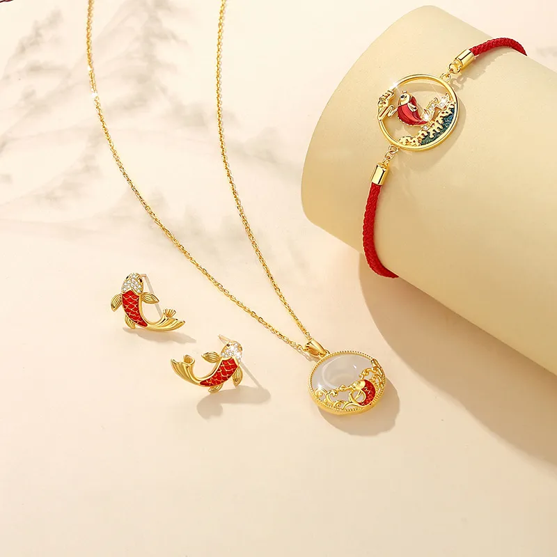 Phoenix Temple Jewelry Chalcedony Jade Necklaces Women's-2