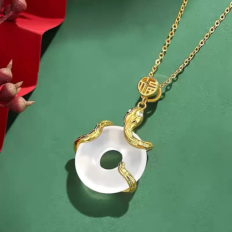 Phoenix Temple Jewelry Chalcedony Jade Necklaces Women's-4