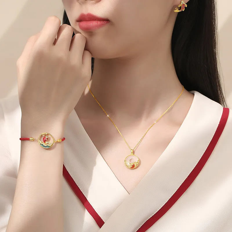 Phoenix Temple Jewelry Chalcedony Jade Necklaces Women's-5