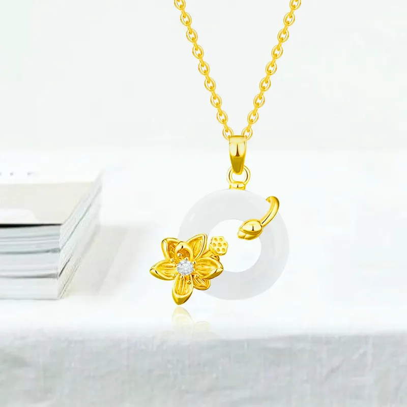 Phoenix Temple Jewelry Chalcedony Jade Necklaces Women's-3