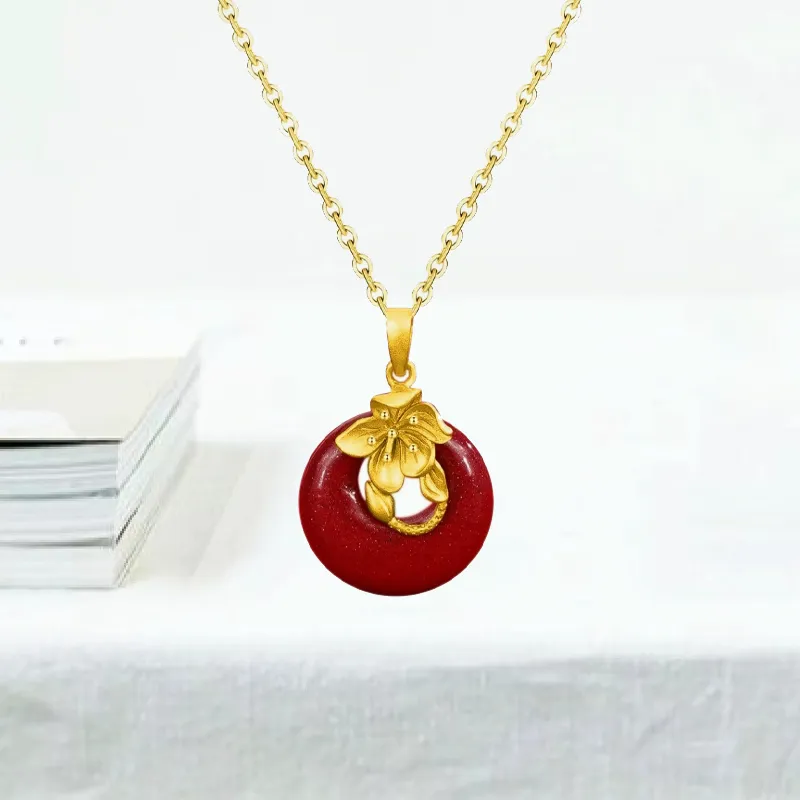 Phoenix Temple Jewelry Reconstructed Cinnabar Jade Necklaces Women's-5