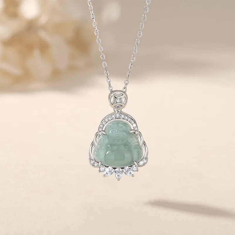 Phoenix Temple Jewelry Ice Glutinous Jadeite Necklaces Women's-3