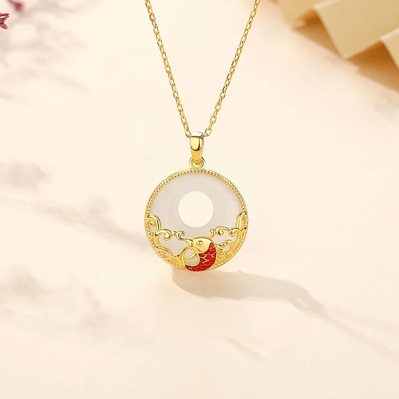 Phoenix Temple Jewelry Chalcedony Jade Necklaces Women's-4
