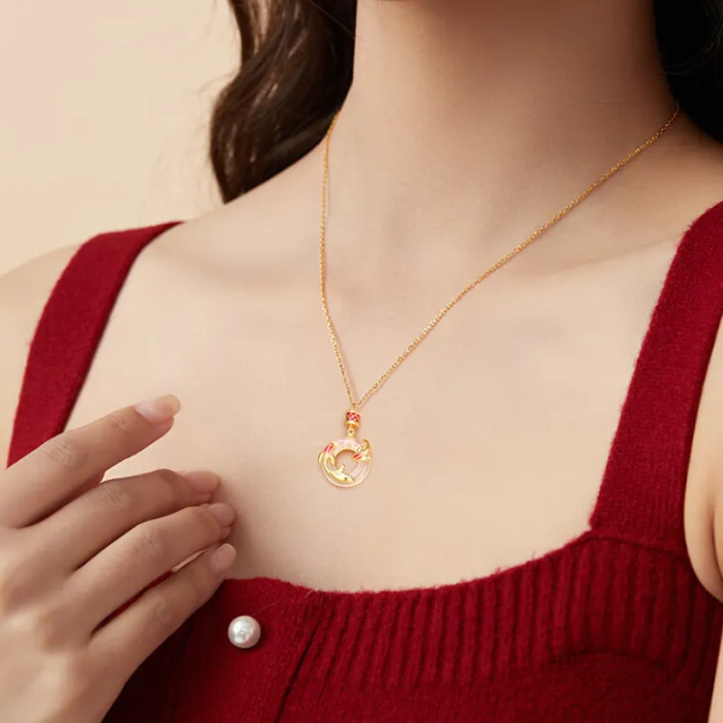 Phoenix Temple Jewelry Chalcedony Jade Necklaces Women's-2