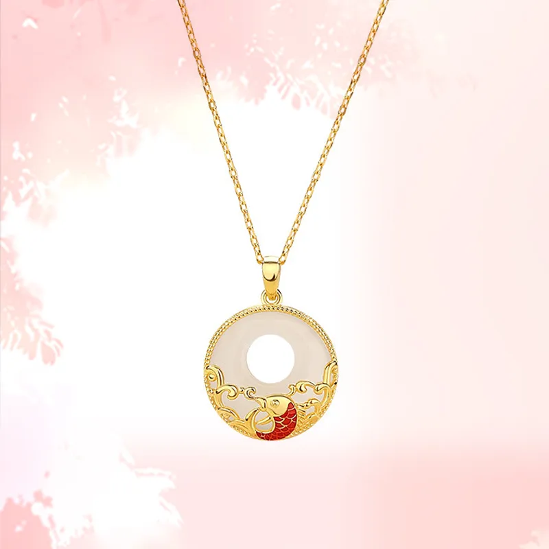 Phoenix Temple Jewelry Chalcedony Jade Necklaces Women's-6