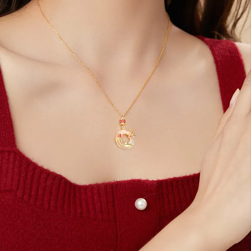 Phoenix Temple Jewelry Chalcedony Jade Necklaces Women's-5