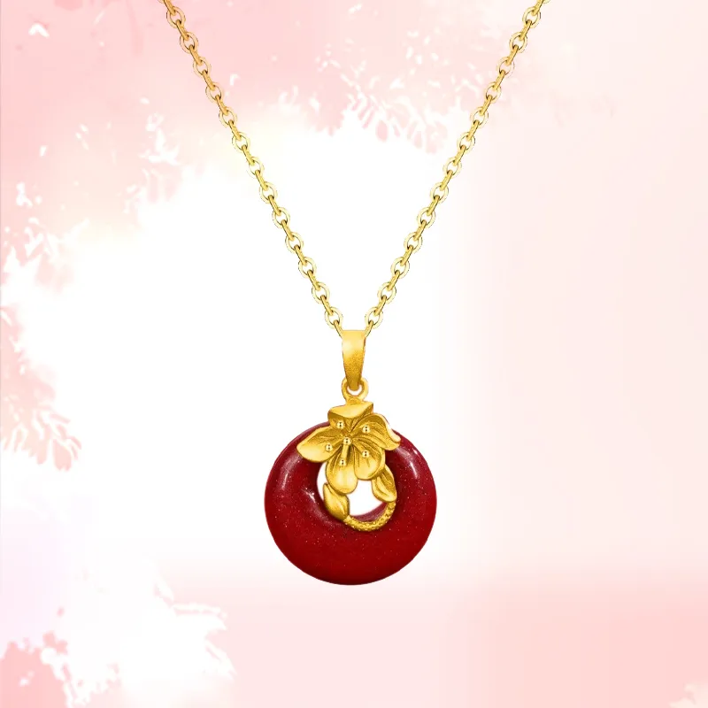 Phoenix Temple Jewelry Reconstructed Cinnabar Jade Necklaces Women's-4