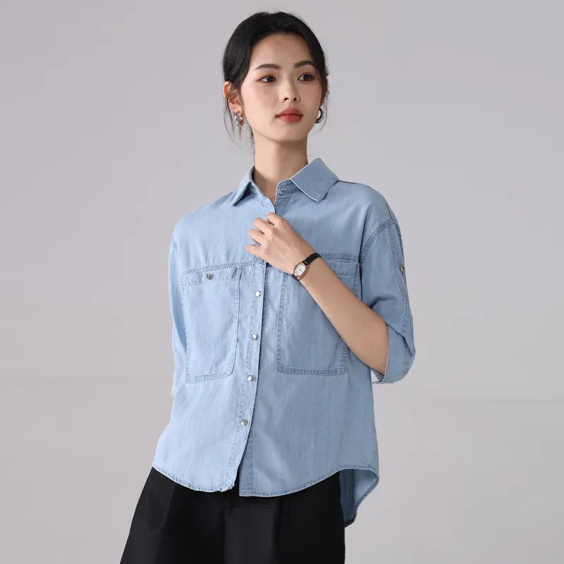 Love Elaine Shirts Women's Blue-3