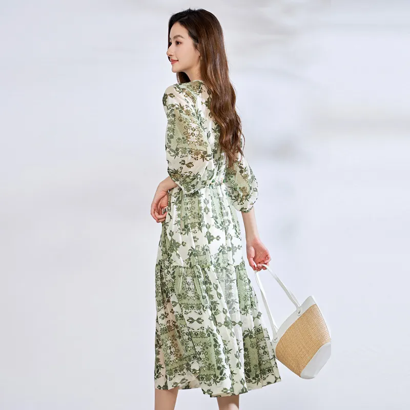 Love Elaine Long Sleeved Dress Women's Green Glaze-2