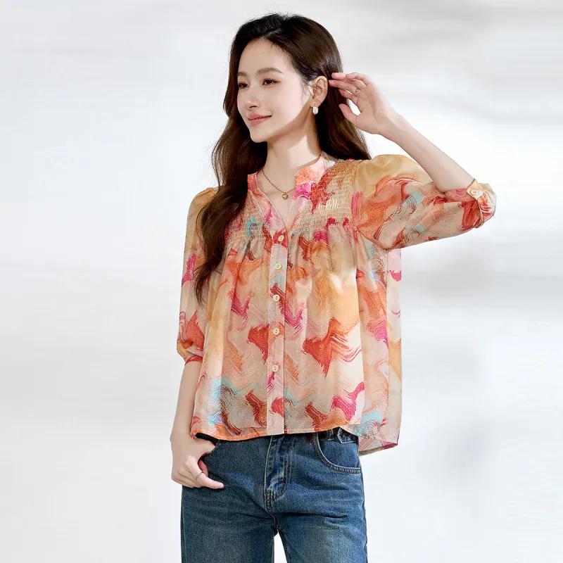 Love Elaine Shirt Women's Sunset Melting Gold-3