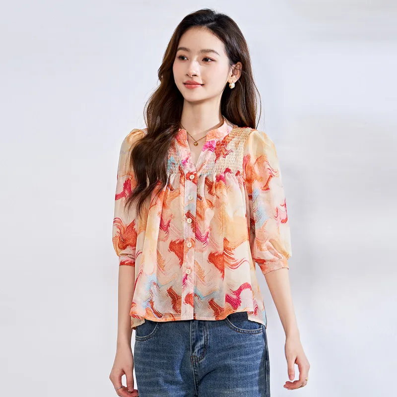 Love Elaine Shirt Women's Sunset Melting Gold-5