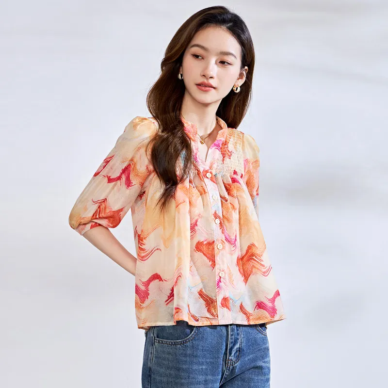 Love Elaine Shirt Women's Sunset Melting Gold-6