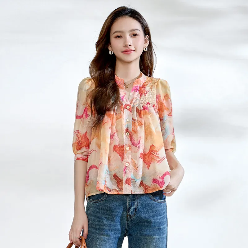 Love Elaine Shirt Women's Sunset Melting Gold-2