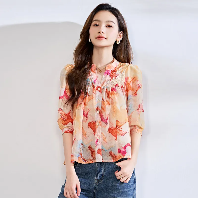 Love Elaine Shirt Women's Sunset Melting Gold-4