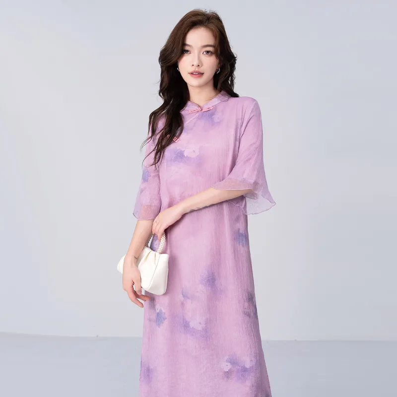 Love Elaine Cheongsam Women's Purple-1