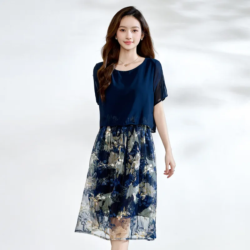 Love Elaine Short Sleeved Dress Women's Navy Blue-2
