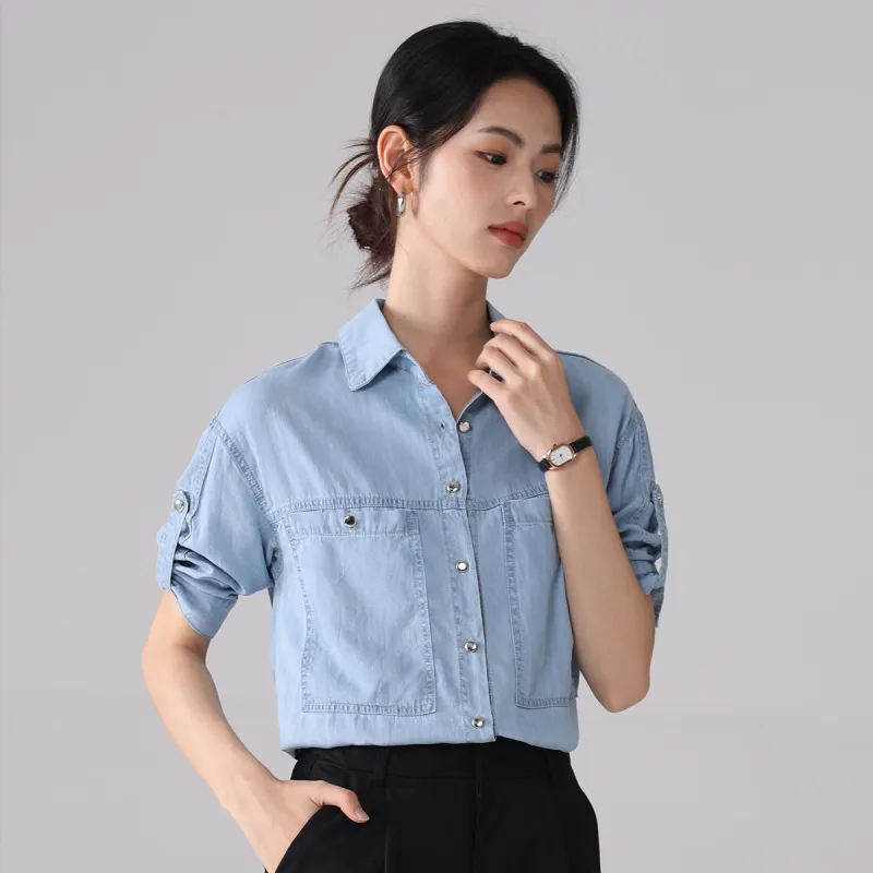 Love Elaine Shirts Women's Blue-4