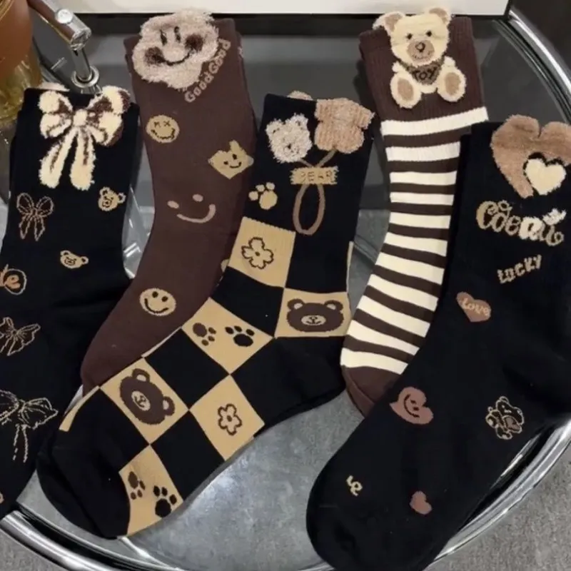 BEAR UNION Mid Calf Socks Women's 3 Pack-8