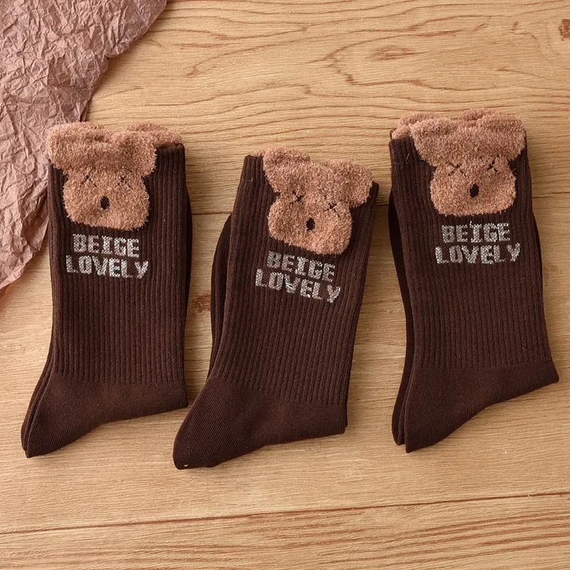 BEAR UNION Mid Calf Socks Women's 3 Pack-5