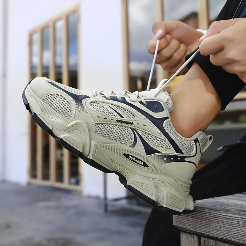 OUWENHEIMANBA Height Increasing Wear-Resistant Breathable Low-Top Chunky Sneakers Men's-17