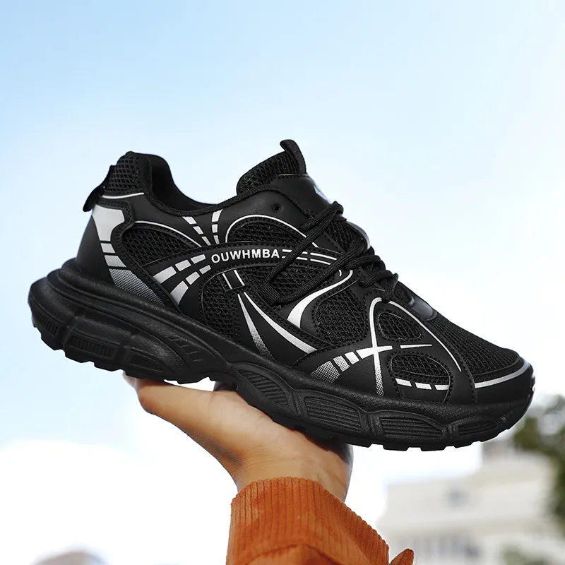 OUWENHEIMANBA Height Increasing Wear-Resistant Breathable Low-Top Chunky Sneakers Men's-5