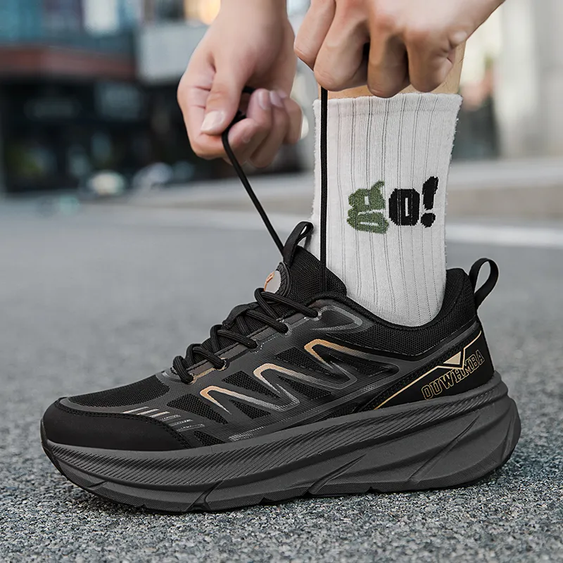 OUWENHEIMANBA Running Shoes Unisex Low Top Black/Neon Orange/White/Gray/Green/Gold-60