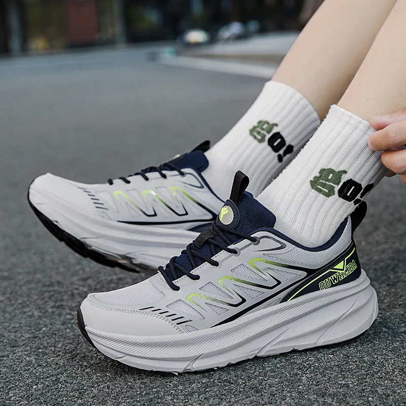 OUWENHEIMANBA Running Shoes Unisex Low Top Black/Neon Orange/White/Gray/Green/Gold-53