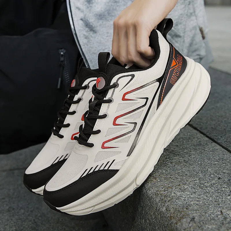 OUWENHEIMANBA Running Shoes Unisex Low Top Black/Neon Orange/White/Gray/Green/Gold-46