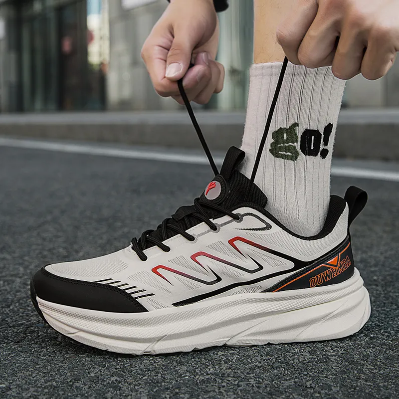OUWENHEIMANBA Running Shoes Unisex Low Top Black/Neon Orange/White/Gray/Green/Gold-47