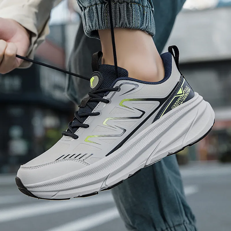 OUWENHEIMANBA Running Shoes Unisex Low Top Black/Neon Orange/White/Gray/Green/Gold-32