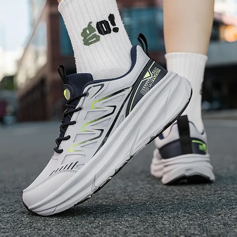 OUWENHEIMANBA Running Shoes Unisex Low Top Black/Neon Orange/White/Gray/Green/Gold-54