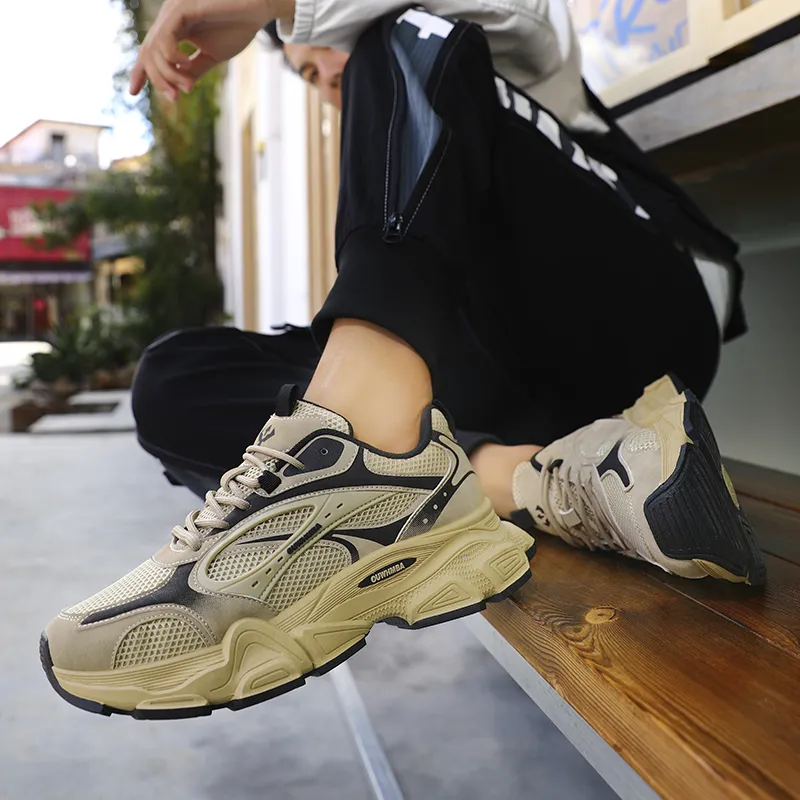 OUWENHEIMANBA Height Increasing Wear-Resistant Breathable Low-Top Chunky Sneakers Men's-11