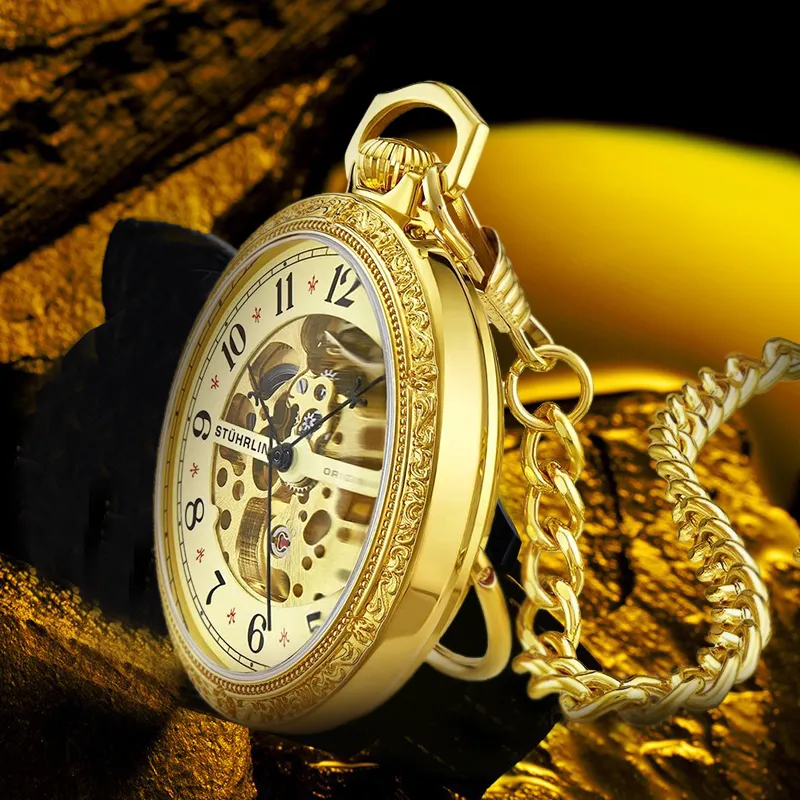 STUHRLING STUHRLING Mechanical Movement Manual Mechanical Movement Pocket Watches 48mm Unisex Gold Gold979.03-7