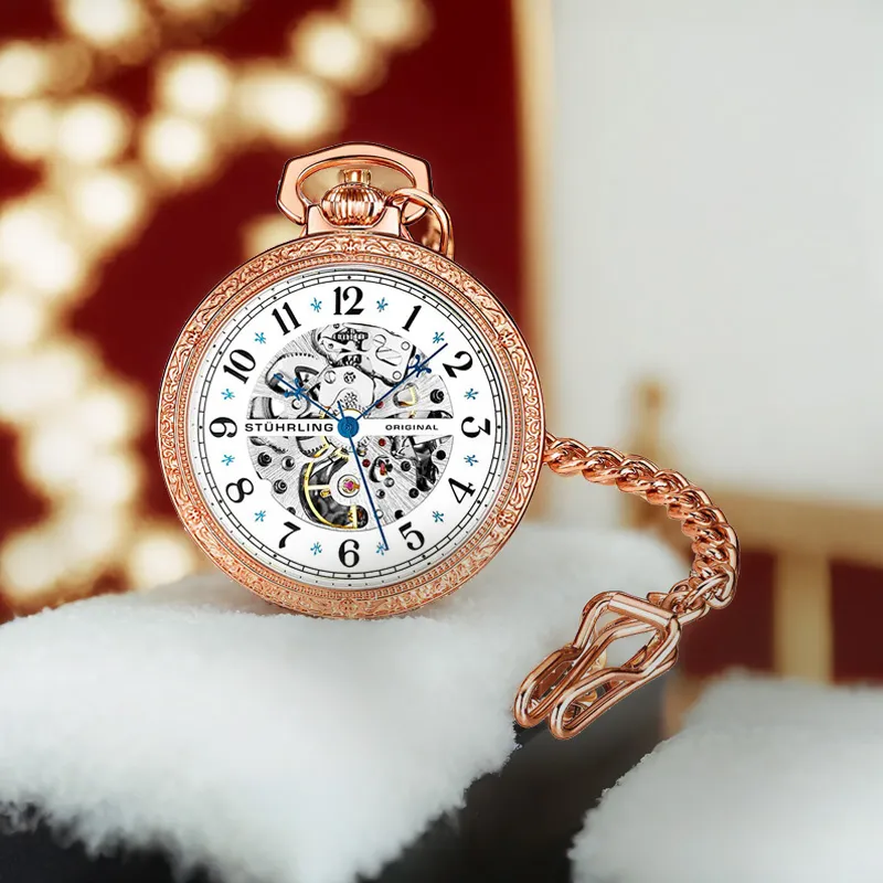 STUHRLING STUHRLING Mechanical Movement Manual Mechanical Movement Pocket Watches 48mm Unisex Rose Gold Rosegold979.04-3