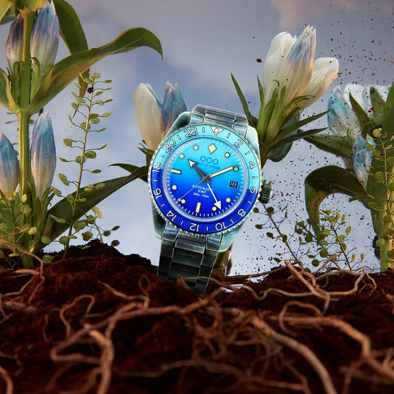 OUT OF ORDER Automatic Mechanical Movement Blue Dial Men's Watches-1